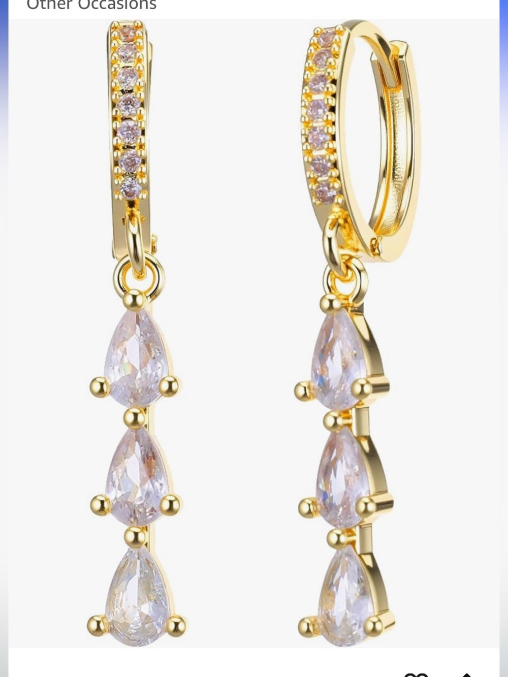 Water Drop Zircon Dangle Earring, Exquisite Fashionable